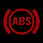 Значок ABS в красном круге и скобках