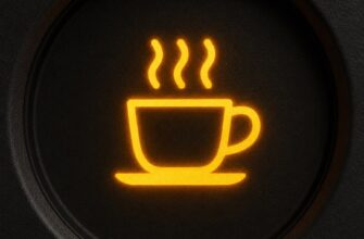 Жёлтый значок чашки кофе с паром на приборной панели (ATTENTION ASSIST)