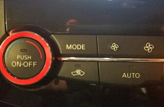 Левая часть блока климат-контроля: крутилка PUSH ON-OFF, кнопки MODE, вентилятора и AUTO