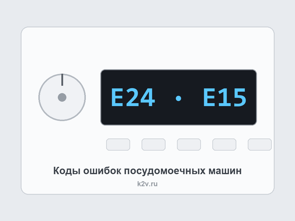 Панель посудомоечной машины с кодом ошибки