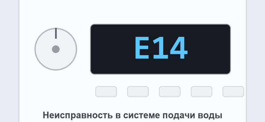 Панель посудомоечной машины Bosch с ошибкой E14: неисправность в системе подачи воды