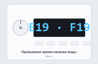 Панель стиральной машины Bosch с ошибкой E19: превышено время нагрева воды
