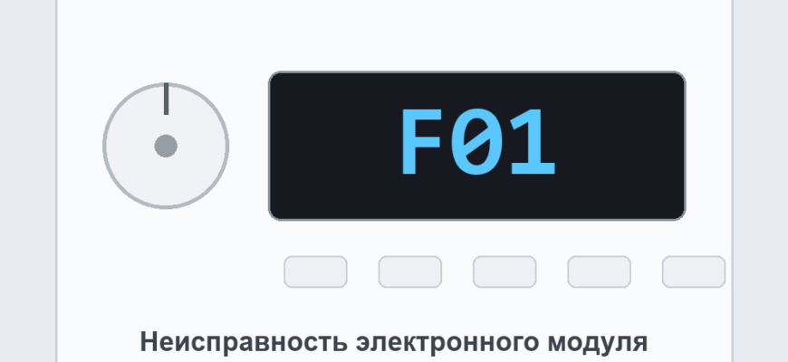 Панель стиральной машины Indesit с ошибкой F01: неисправность электронного модуля