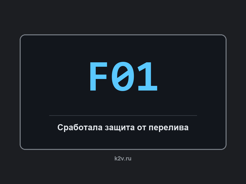 Дисплей посудомоечной машины с кодом F01