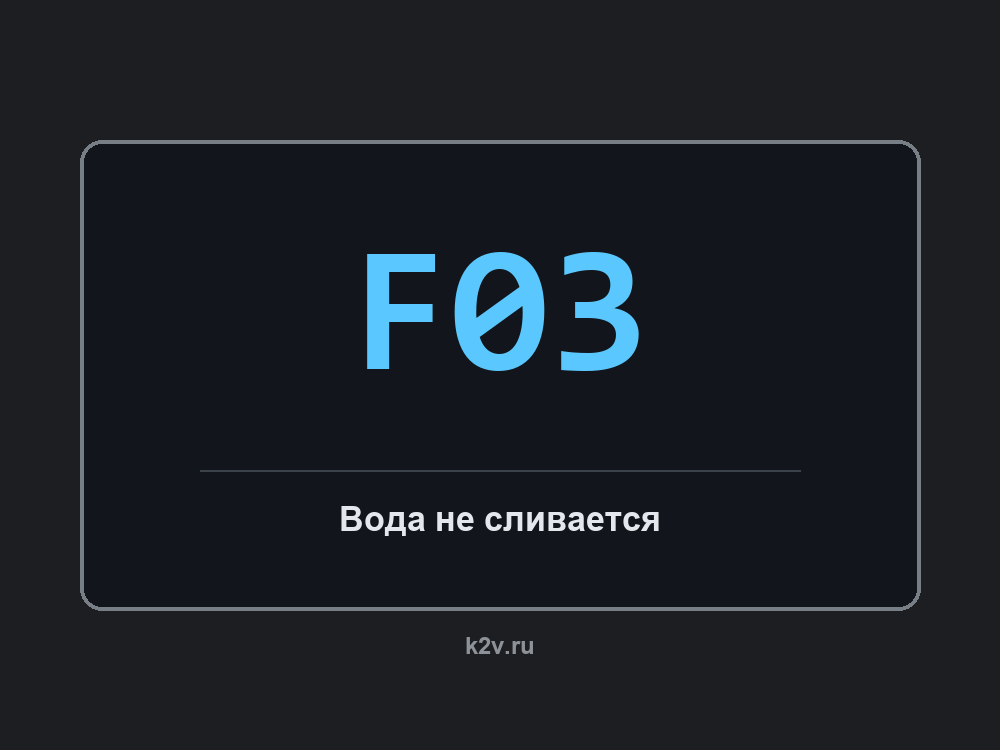 Дисплей посудомоечной машины с кодом F03