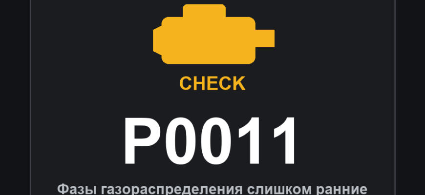 Код ошибки P0011: фазы газораспределения слишком ранние