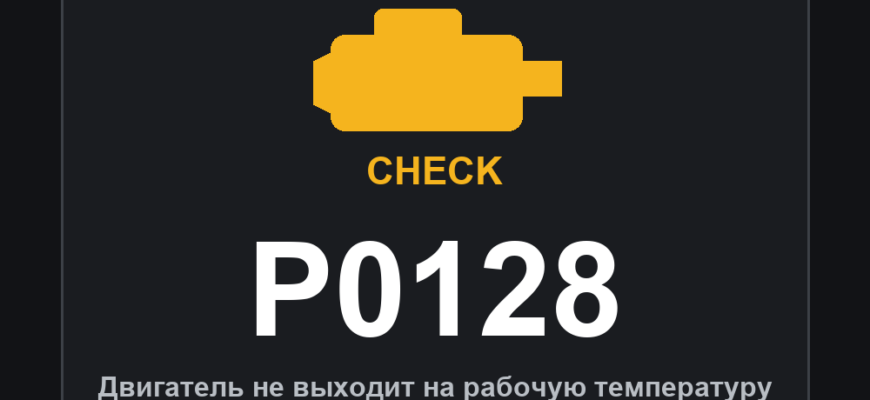 Код ошибки P0128 и горящий значок Check Engine: двигатель не выходит на рабочую температуру