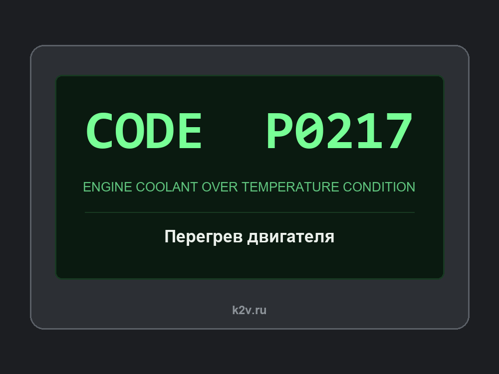 Экран сканера с кодом P0217