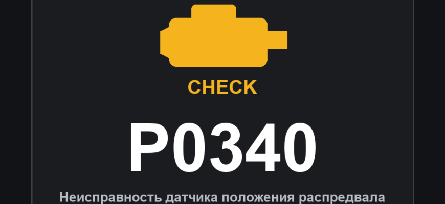 Код ошибки P0340: неисправность датчика положения распредвала