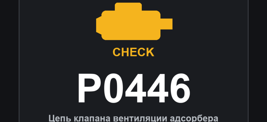 Код ошибки P0446: цепь клапана вентиляции адсорбера