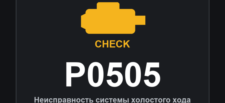 Код ошибки P0505 и горящий значок Check Engine: неисправность системы холостого хода