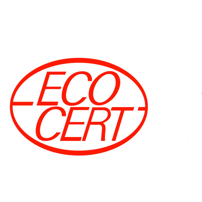 Знак на упаковке: красный овал с надписью ECOCERT