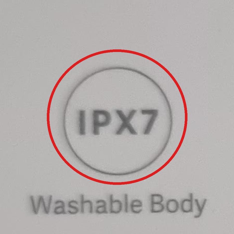 Значок IPX7 на коробке — снято на упаковке машинки для стрижки Xiaomi